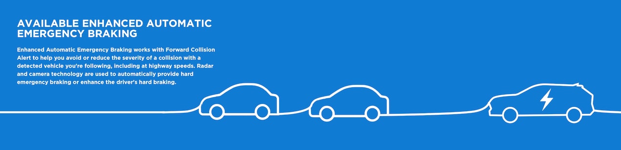 2024 Chevrolet Blazer EV Enhanced Automatic Emergency Braking Infographic.