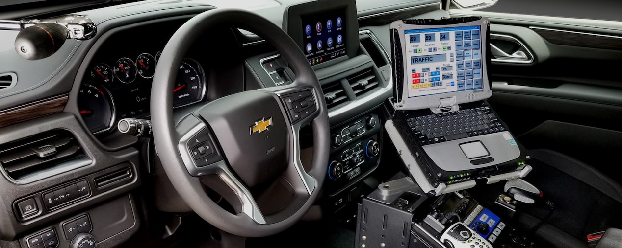 Front interiors of the GMC Envolve Chevrolet Tahoe SSV.