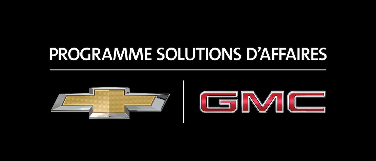 Affiche du programme Solutions d’affaires GMC en anglais.