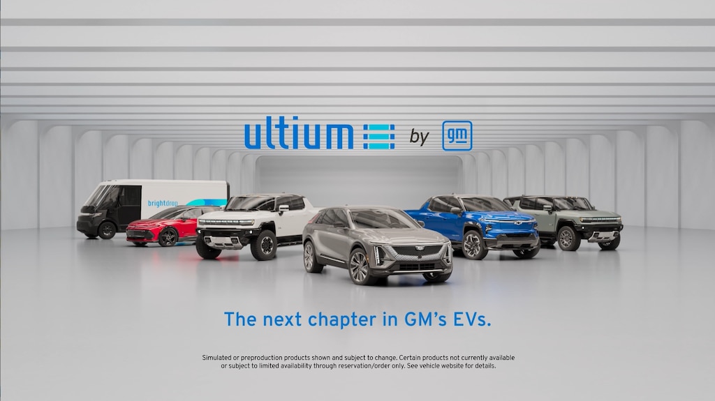 Parc de véhicules électriques GM, propulsé par Ultium.