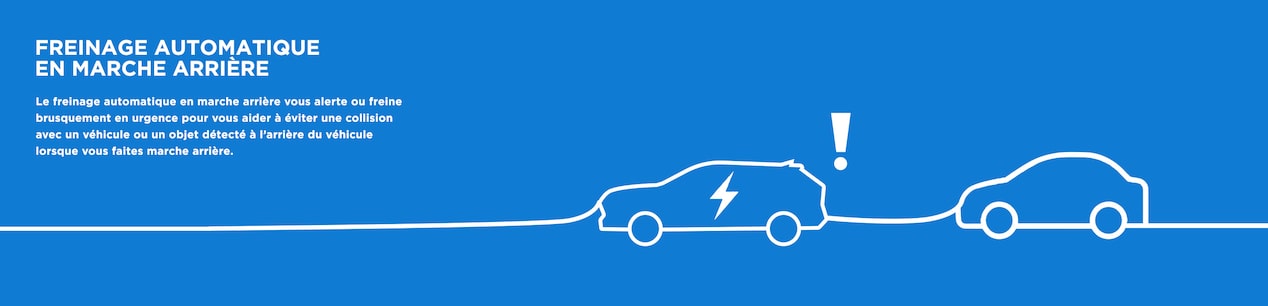  Très grande infographie du freinage automatique en marche arrière du Chevrolet Blazer EV 2024.