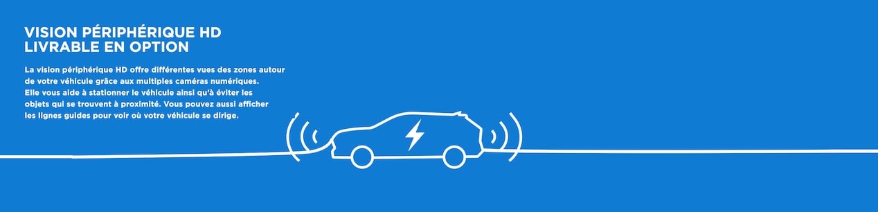 Très grande infographie du dispositif de vision périphérique haute définition en option du Chevrolet Blazer EV 2024.