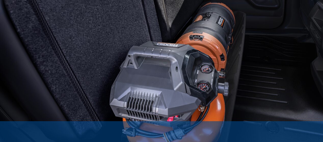 A Generator in the Backseat of a Chevrolet Silverado Electric Truck