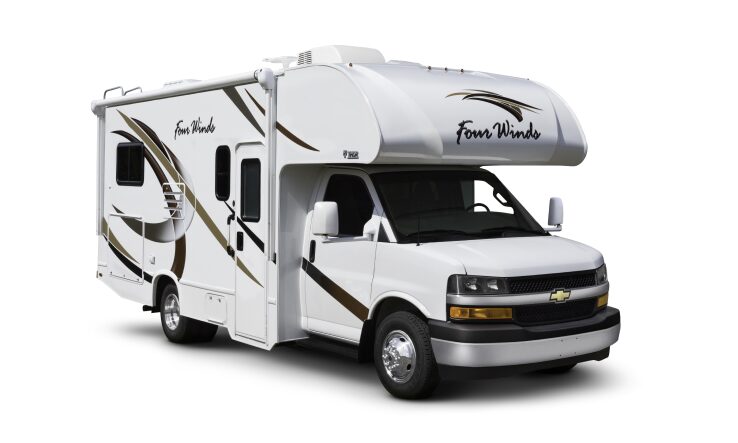 Front Three-Quarters View of the 2023 GMC Savana Van with RV Upfit Application