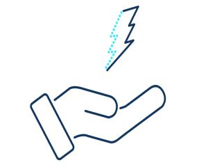 A Hand Holding a Lightning Bolt Icon