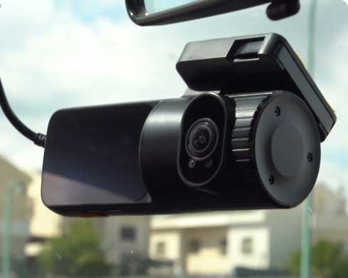 Close-up of the Insights DualCam Product Installed in a Vehicle