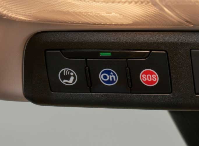 Close-up of the OnStar and Othe Emergency Buttons in a Vehicle