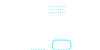 Two people icons, with the left icon showing a speech bubble filled with blue dots.