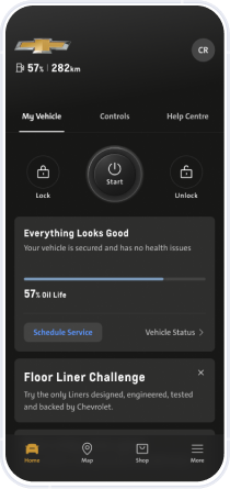 Remote Start feature available on OnStar's vehicle mobile app.