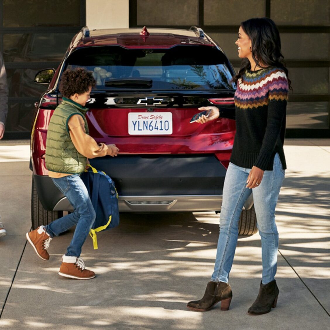 A family about to take a road trip with in-vehicle data.